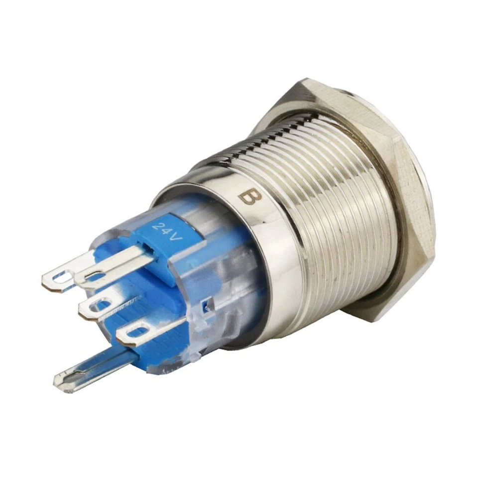 16mm Latching / Momentary Push Button Switch ON-OFF W/Red Green Yellow LED Lamp - Image 2 of 4