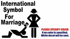 International Symbol For Marriage Graphic Die Cut decal sticker Car Truck 9"