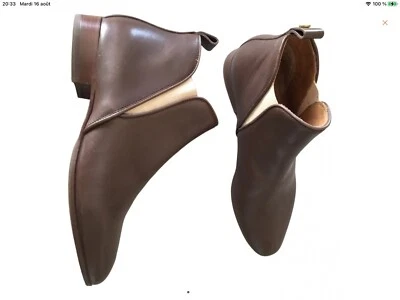 Superbe boots cuir marrin Chloé 36,5 tbe authentique - Photo 1/4