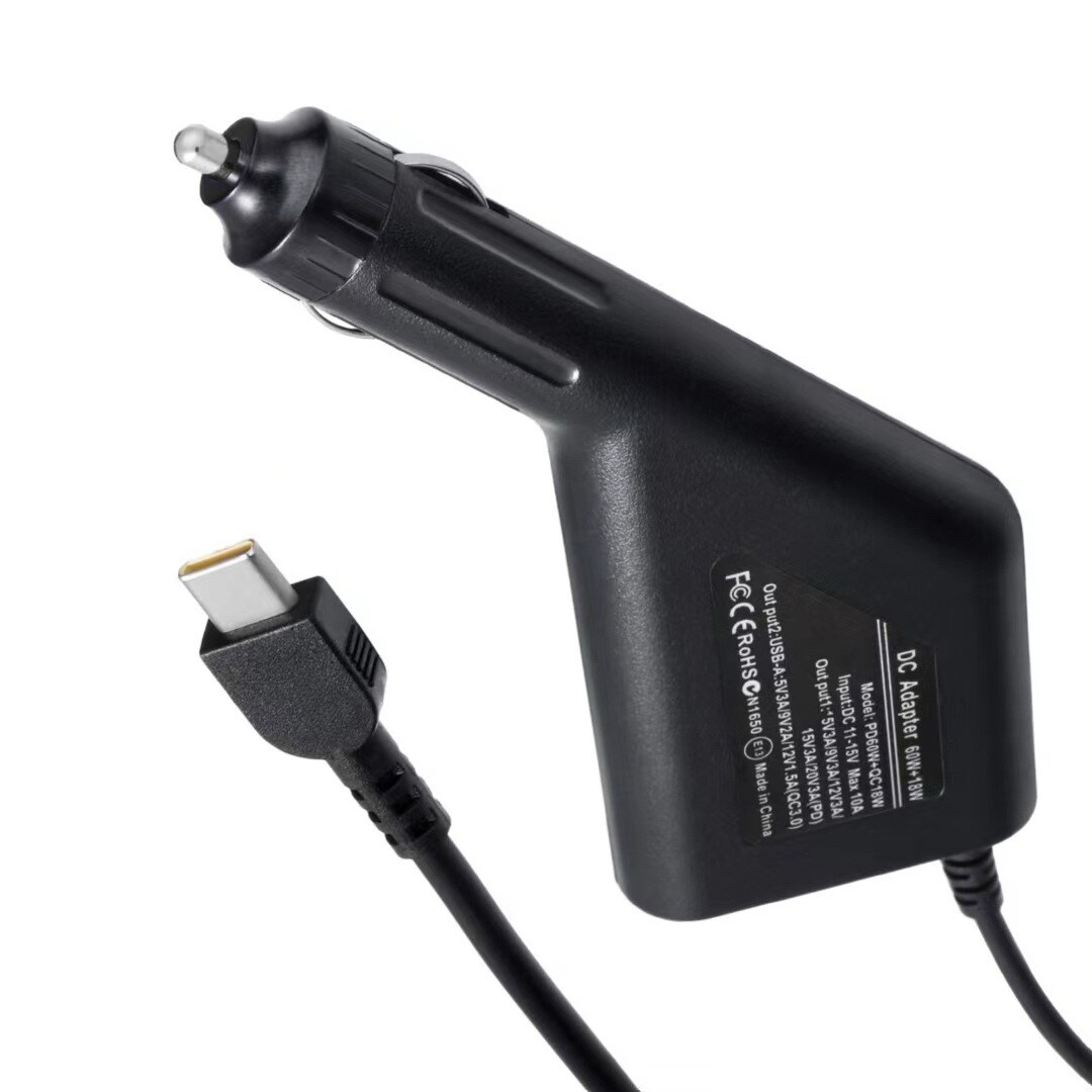 USB Type-C 60W Car Charger Adapter For Lenovo MacBook Pro/Air