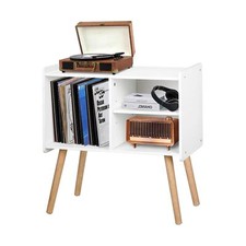 Mid-Century Record Player Stand, Vinyl Record Cabinet Holder with Storage Up ...