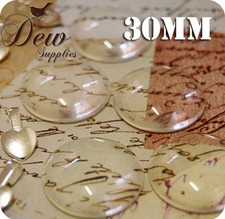 10 x 30mm Round Glass Dome Magnifying Cabochons Cabs Transparent cabochon