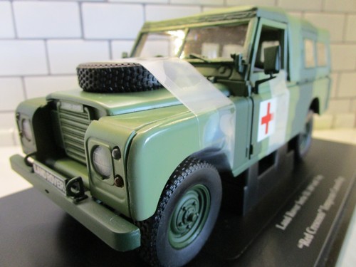 UNIVERSAL HOBBIES LANDROVER SOFT TOP RED CROSS MODEL /ARMY ambulance/series 3