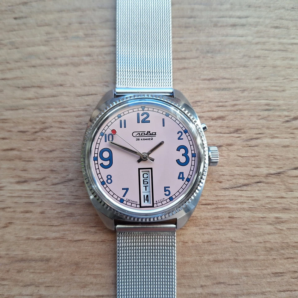 NOS Very Rare Watch Slava Watermelon Pink 2428, Slava California, Made in USSR - Image 4 of 4