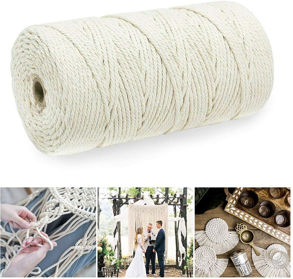 Makramee Garn Baumwolle 5 Mm, 100 M – Marineblau, 100% Natur, Für DIY, Basteln, Stricken & Deko