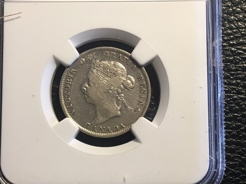 1886/7 Canadian 25 Cent NGC Vf Details Cleaned Lightly Super Rare All Grades - Picture 2 of 5