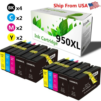 10PK 950XL 950 XL Ink Cartridge for HP OfficeJet Pro 8100 8610 Printer