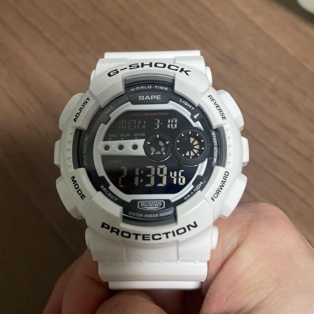 Casio G Shock A Bathing Ape Watch GD-100 2015 White Black Monkey