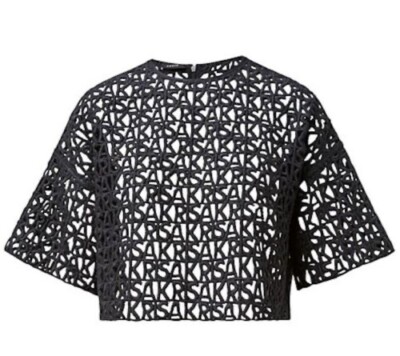 AKRIS Infinite Wool Embroidered Cropped Top SZ 40 = US 8 - NWOT RT $1,990.00 +Tx
