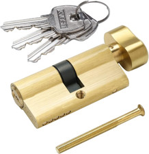Solid Brass Lock Cylinder with 3 Brass Keys 63mm Andersen Lock Cylinder Storm...