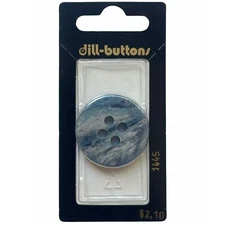 Button Blue Round Flat Wave 4-Hole Single 1 3/16" 30MM Vtg Dill No. 1445 Germany