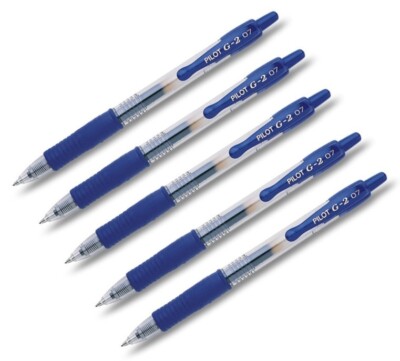 5x Pilot Gelschreiber Rollerball Pen BL-G2-7 Kugelschreiber fein 0,4 mm blau