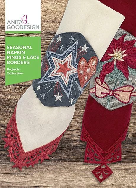 Seasonal Napkin Rings & Lace Borders Anita Goodesign Embroidery Design CD NEW