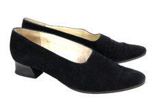 VTG Robert Clergerie FRANCE BLACK REAL LEATHER SUEDE LOW HEEL CLASSIC SHOES 5.5B