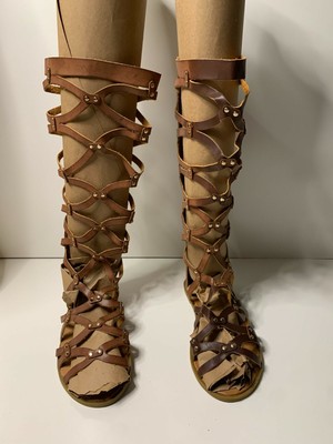 Gladiator Sandals/Boot u0026#034;Rue 21 ETC!u0026#034; Brwn Womenu0026#039;s sz XL 10  Knee-High Back Zipper | eBay