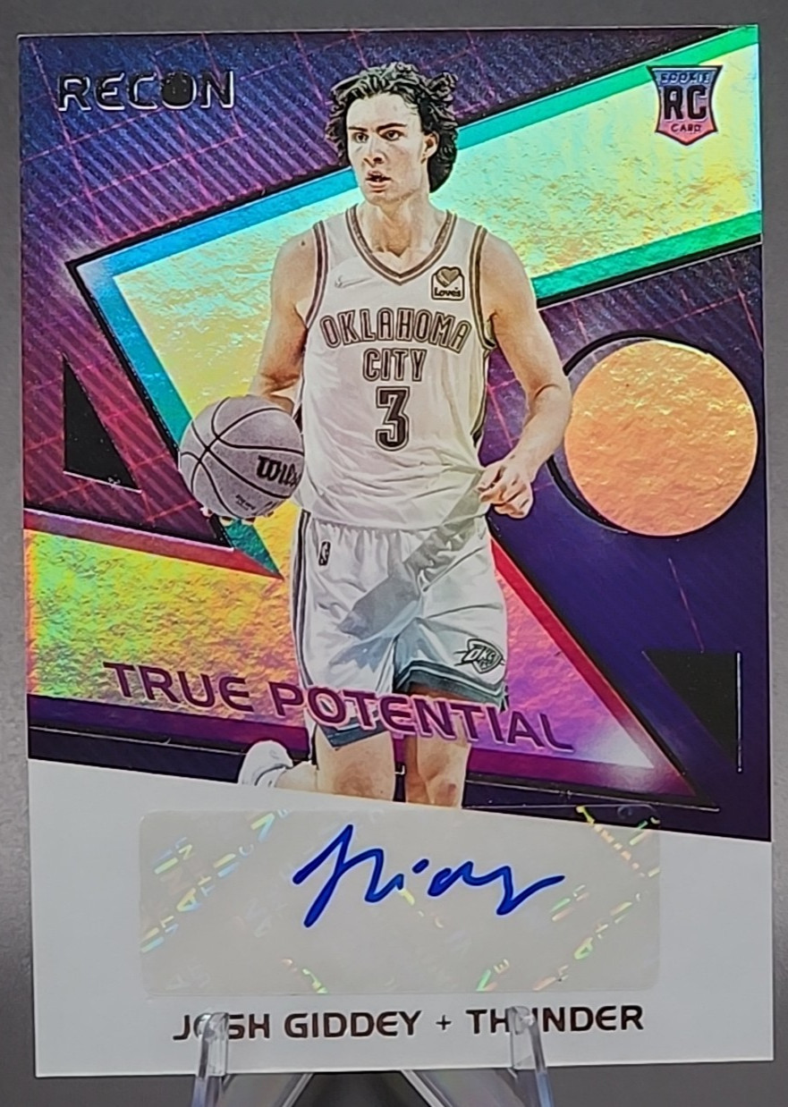 Josh Giddey Basketball Cards 2021 Panini Recon True Potential Signatures trading card — raw and PSA graded price guide