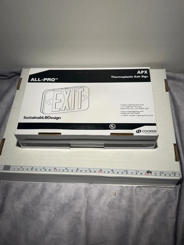 COOPER ALL-PRO THERMOPLASTIC LED EXIT SIGN LIGHT APX6R UNIVERSAL - Image 3 of 4