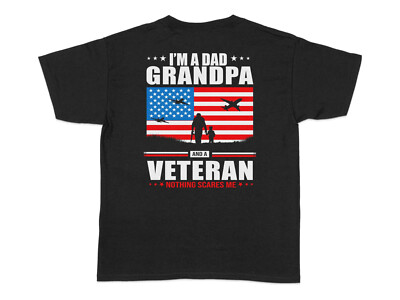 T-Shirt I'm A Dad Grandpa And A Veteran Unisex patriotisch amerikanische Flagge Grafik