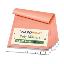 Jiaro Pack Poly Mailers  Shipping Bags Envelopes 14.5x19" 100 Pack Peach Pink
