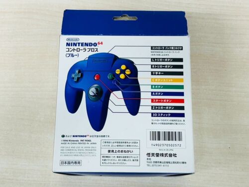Nintendo 64 N64 Gaming Controller Blue NUS-005 With box Used Tested from Japan - Picture 6 of 7