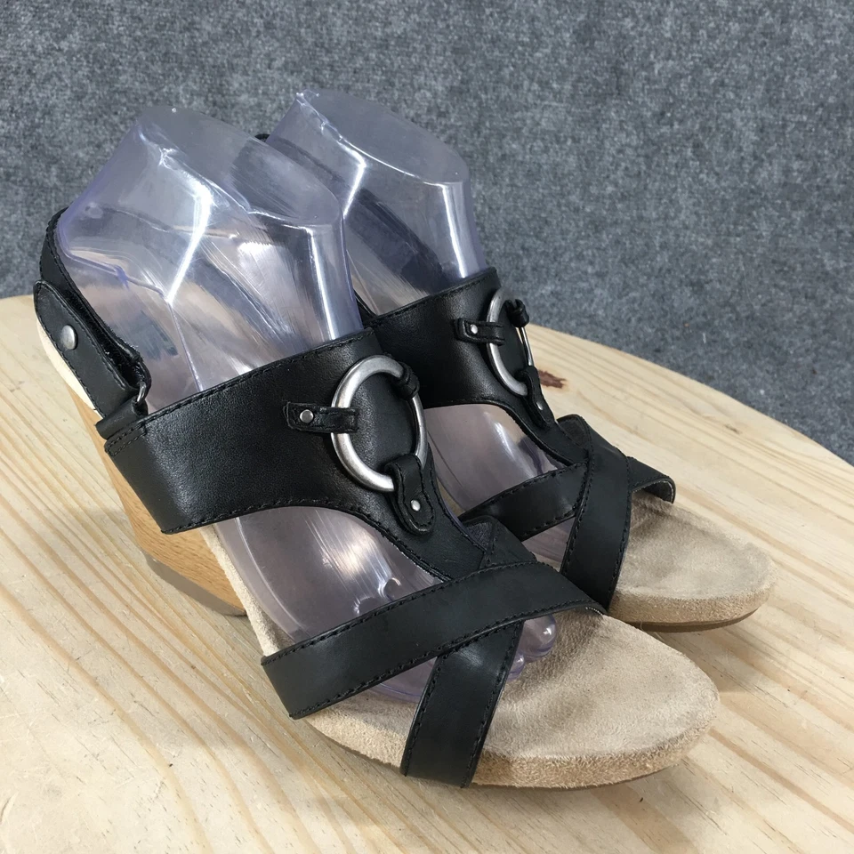 Sandálias femininas Dr. Scholls 11 M ponderando salto bloco couro preto - Imagem 3 de 4