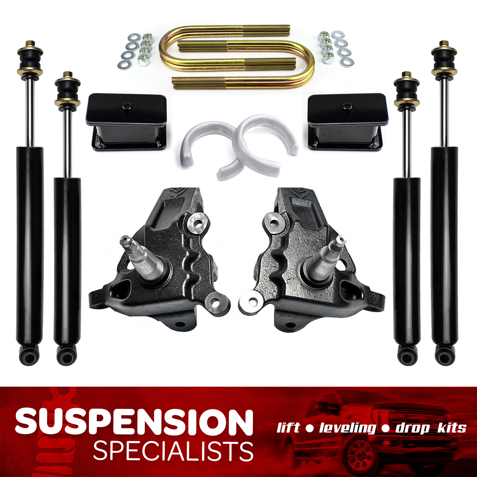 5.5"/3" Full Leveling Lift Kit For 1997-2004 Ford F150 2WD w/ Shocks