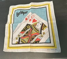 Vintage 1987 Karol Western Las Vegas  Men's Handkerchief. Ace, Queen