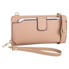 Womens Wristlet Crossbody Bag Cellphone Purse Handbag RFID Card Slots 2 Strap