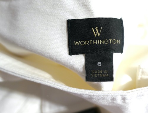 Belted White NWOT Safari Belted Paneled Shirt Button Rayon Skirt M - Picture 4 of 4