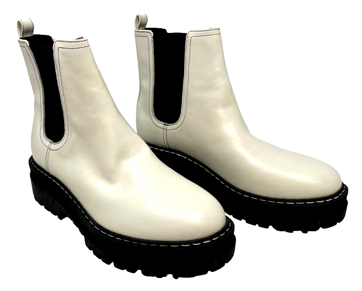 SAOLA Stivali Marc Fisher LTD Padmia Chelsea in pelle stivali bianchi suola a strappo donna taglia 7M