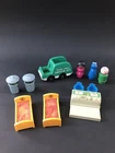 Vintage Little People Sesame Street Figures, Garbage Truck, Beds, Oscar