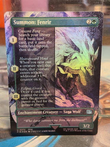 U 0372 Summon: Fenrir (Borderless Foil) Final Fantasy NM Card MTG FIN Saga FFXI