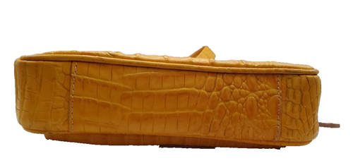 Brahmin Croc Cleo Melbourne Yellow Crossbody Handbag Dust Bag CHARM Credit Card - Picture 7 of 11