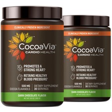 CocoaVia Cardio Health Cocoa Powder 60 Servings 500mg Cocoa Flavanols Support...
