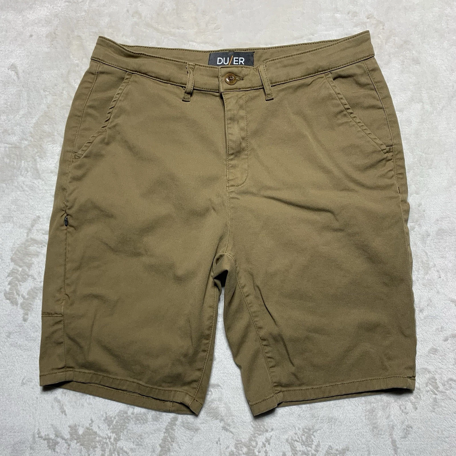 DUER Live Free Journey Short Mens Size 31 Brown Performance Stretch 9" Casual