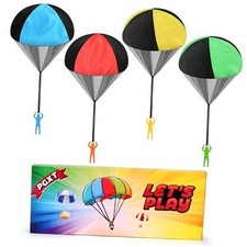 Parachute Toy for Kids, Outdoor Toys Flying Parachute Red, Green, Blue, Yellow
