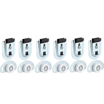 For Residential Use Sliding Door Wheels Bypass Door Hardware White Zinc Finish - Imagen 1 de 4