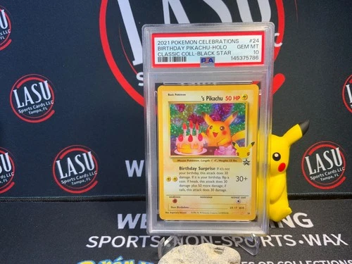2021 POKEMON CELEBRATIONS CLASSIC COLL #24 BIRTHDAY PIKACHU-HOLO PSA 10