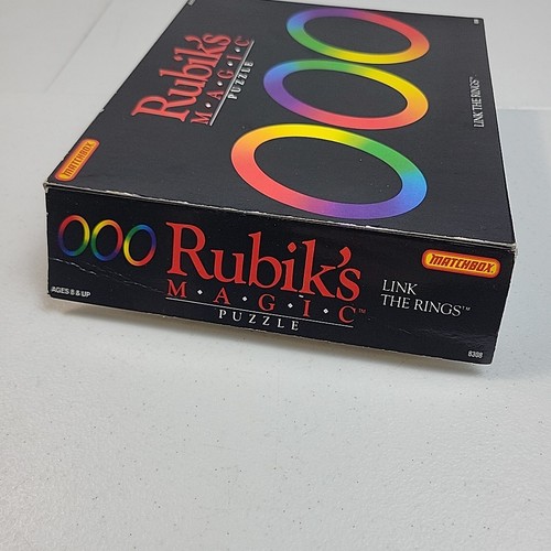 Vintage Rubiks Magic Puzzle Matchbox 1986 Link The Rings Brain Teaser in scatola - Foto 10 di 14