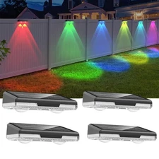 4Pack LED Solar Power Fence Lights Deck Door Wall Stair Step Outdoor Garden Lamp