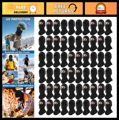 60 Pack Balaclava Ski Masks for Men & Women - Black Winter Face Covering