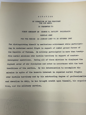 #ad US Award of Air Medal Document Citation 1967 Vietnam War $25.00