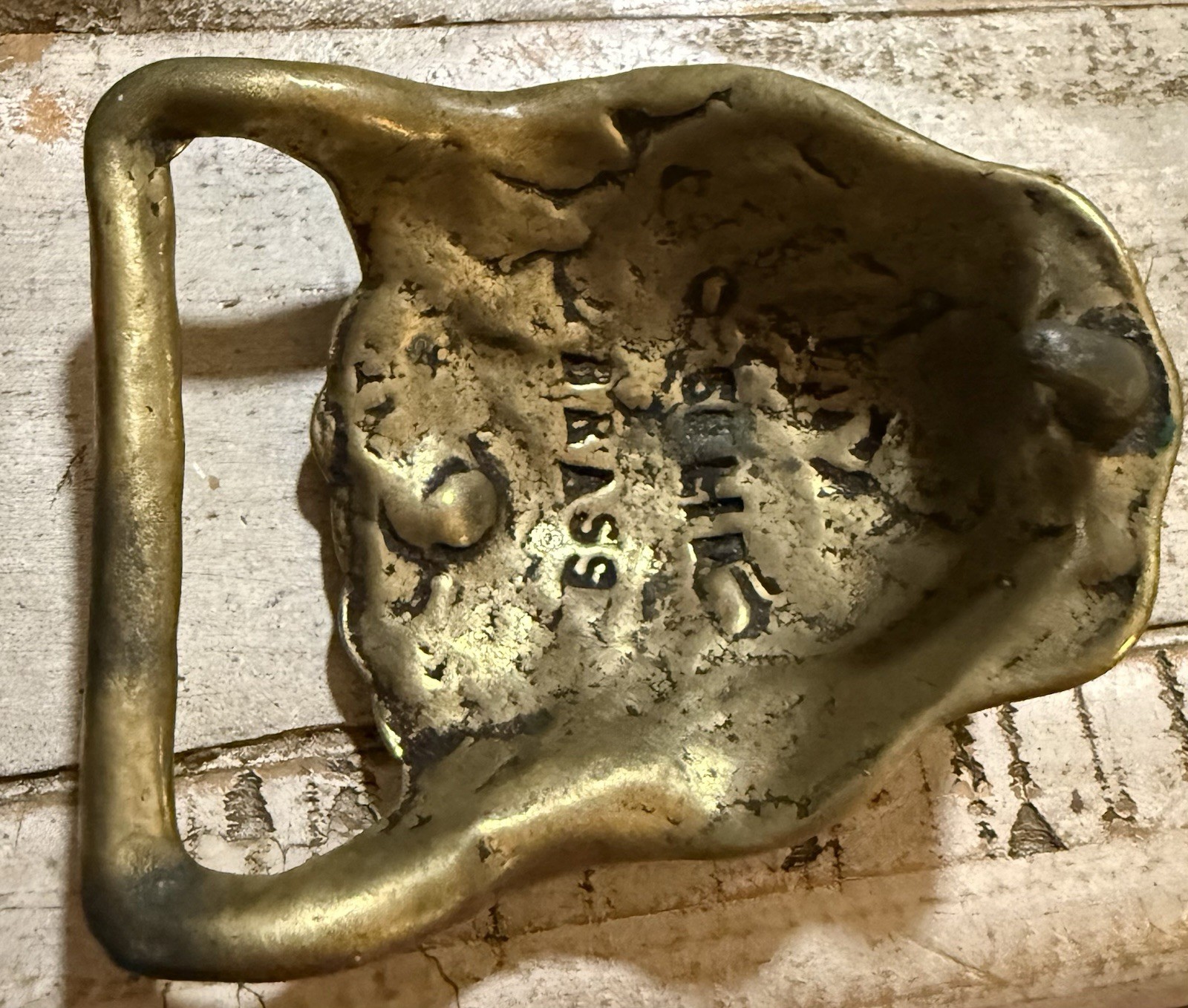 Solid Brass Seashell Clam Shell Trinity 1970s Hip… - image 2