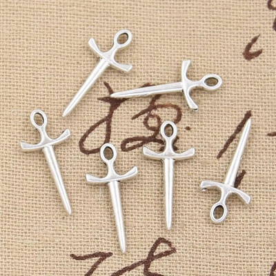 50pcs Dagger Sword 21x10mm Handmade Craft Pendant Making DIY Bracelet Necklace
