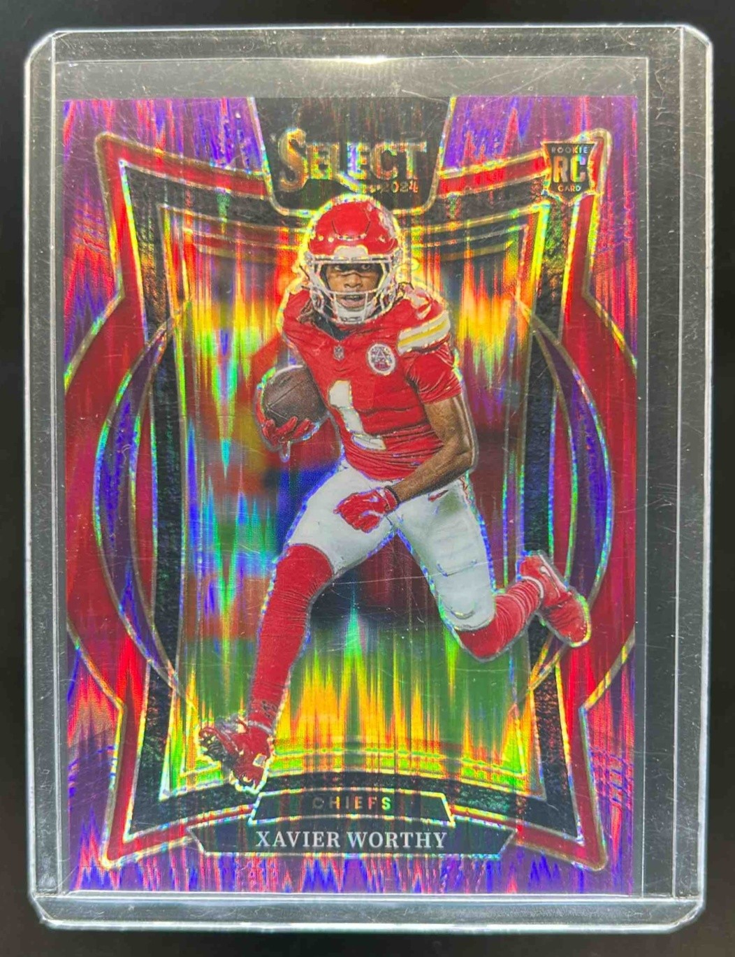 2024 Select Xavier Worthy Concourse RC Purple Prizm Shock #294/360 Chiefs