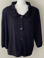 EXCLUSIVELY MISOOK Knit Short Jacket Long Sleeve Black XL No Size Tag