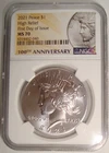 2021 Peace High Relief Silver Dollar $1 NGC MS70 First Day of Issue FDOI