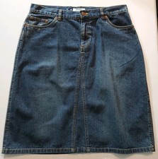 Womens sz 10 Cotton denim skirt Boho Hippy Cottage Core Western