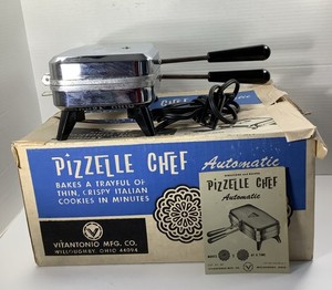 Vintage Vitantonio Pizzelle Chef No. 300 Electric Pizzelle Maker In Box Clean