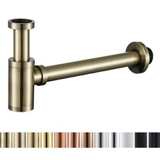 RANDOM Brass Contemporary Round Bottle P Trap 1 1/4 Basin Sink Waste Drain Kit